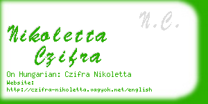 nikoletta czifra business card
